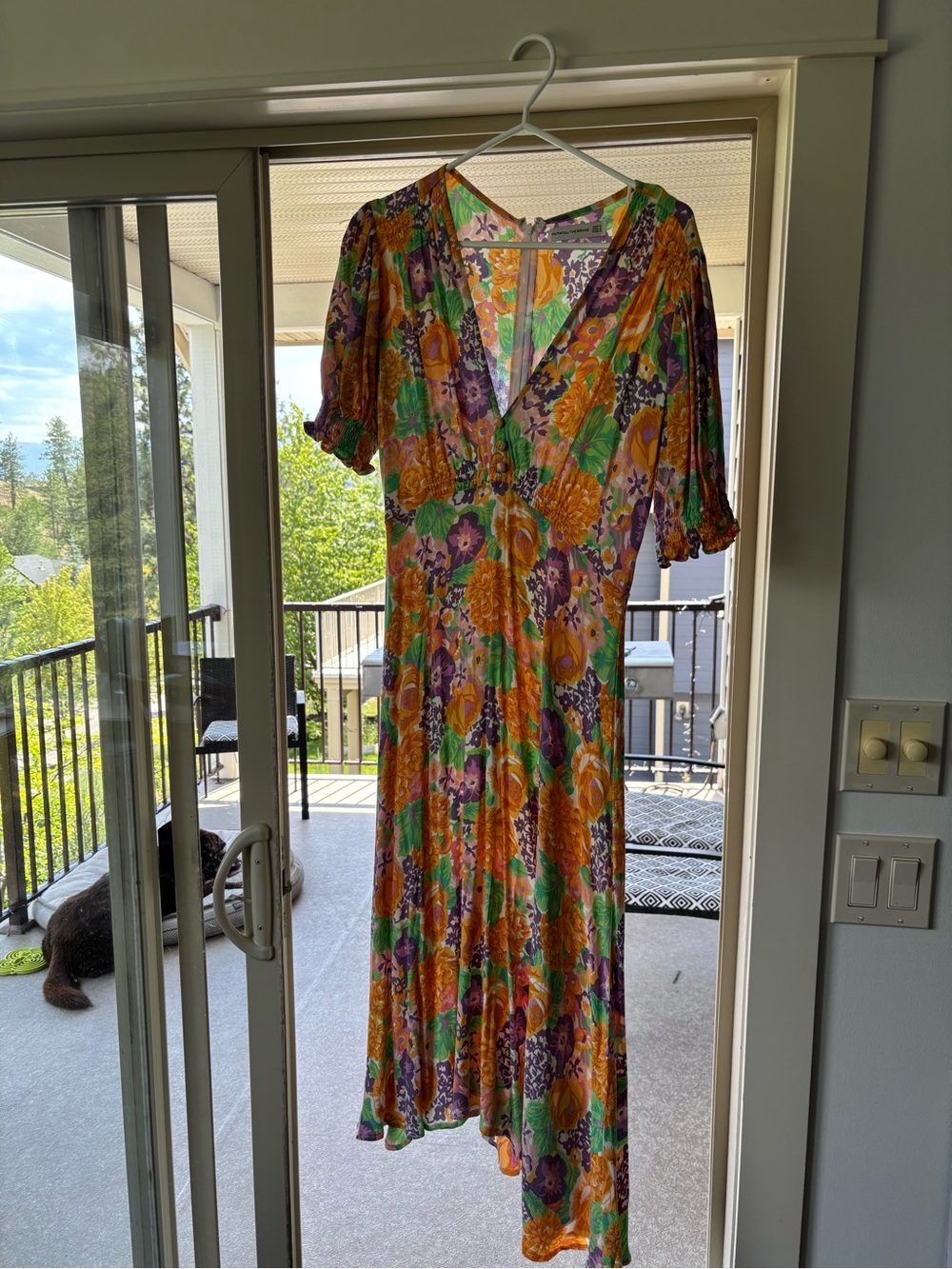 Faithfull the Brand Orange, Purple & Green Floral Maxi Dress